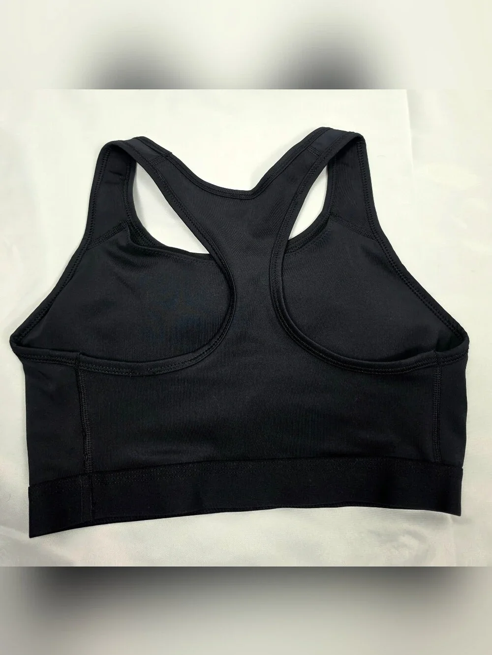 Nike Black Dri-FIT Racerback Sports Bra with White Swoosh
